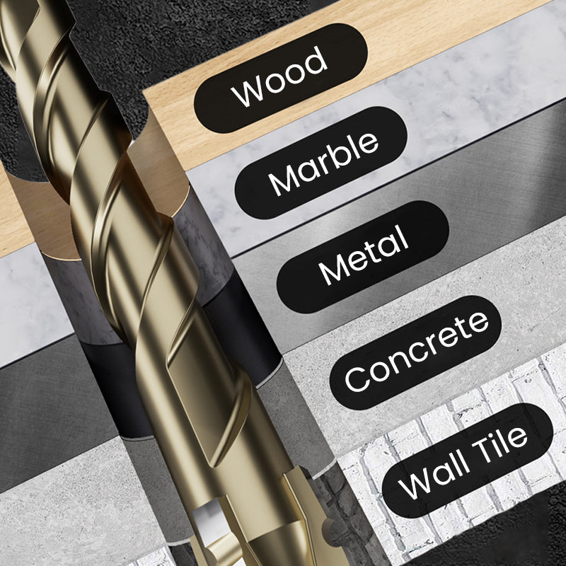 🏆Flash Sale⚡ 50K+ SOLD! 💥High-Strength 4-Flute Serrated Eccentric Drill Bit Kit