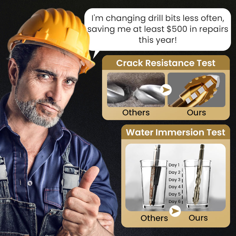 🏆Flash Sale⚡ 50K+ SOLD! 💥High-Strength 4-Flute Serrated Eccentric Drill Bit Kit