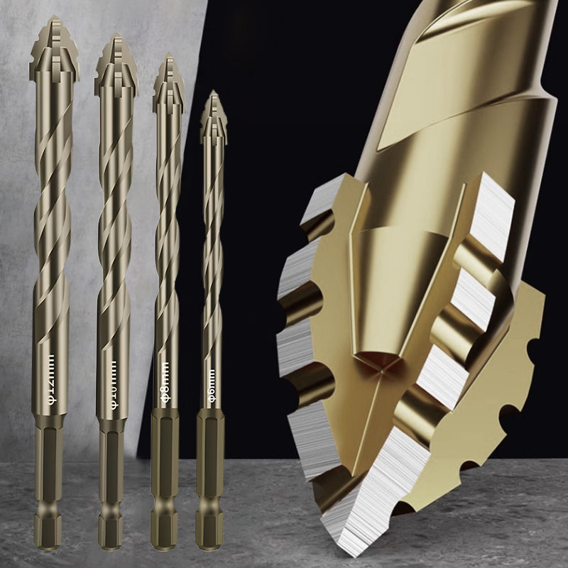 🏆Flash Sale⚡ 50K+ SOLD! 💥High-Strength 4-Flute Serrated Eccentric Drill Bit Kit