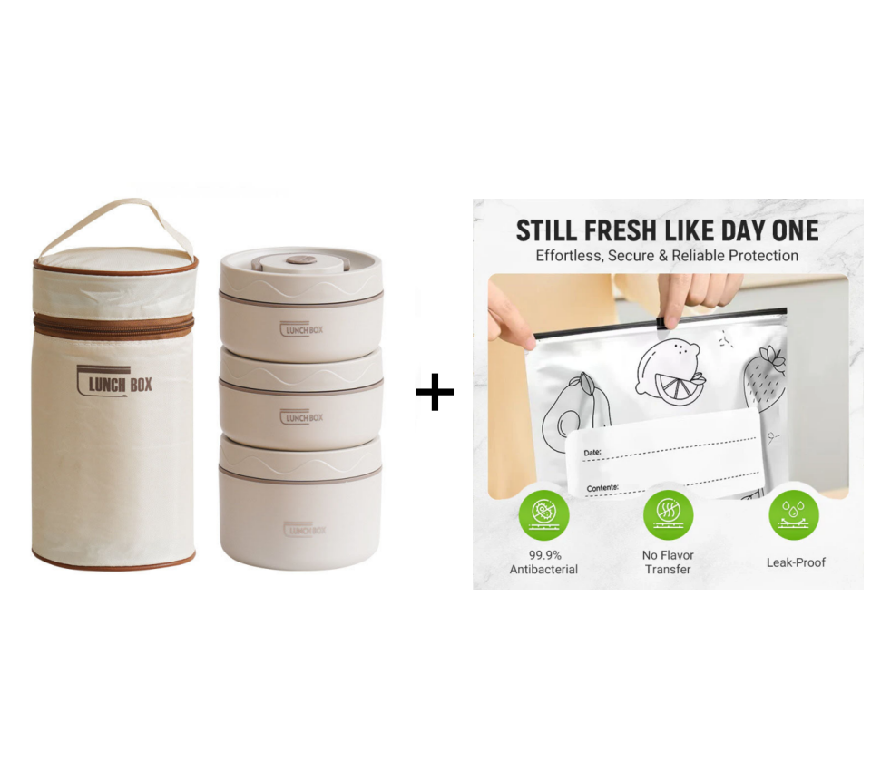 🎁Hot SALE 50% OFF🔥Microwaveable Stainless Steel Insulated Lunch Box Set