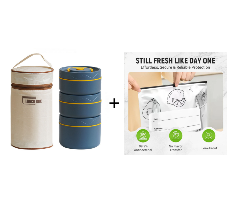 🎁Hot SALE 50% OFF🔥Microwaveable Stainless Steel Insulated Lunch Box Set