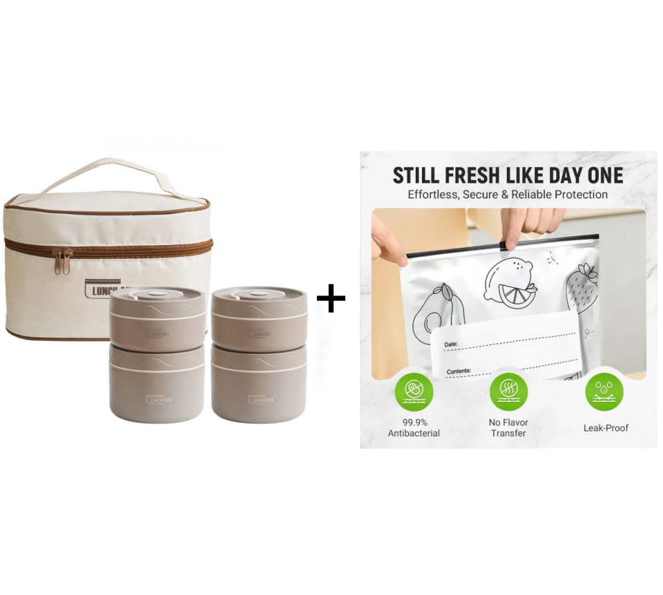 🎁Hot SALE 50% OFF🔥Microwaveable Stainless Steel Insulated Lunch Box Set