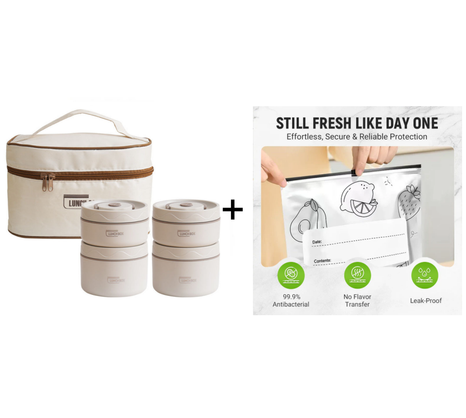 🎁Hot SALE 50% OFF🔥Microwaveable Stainless Steel Insulated Lunch Box Set