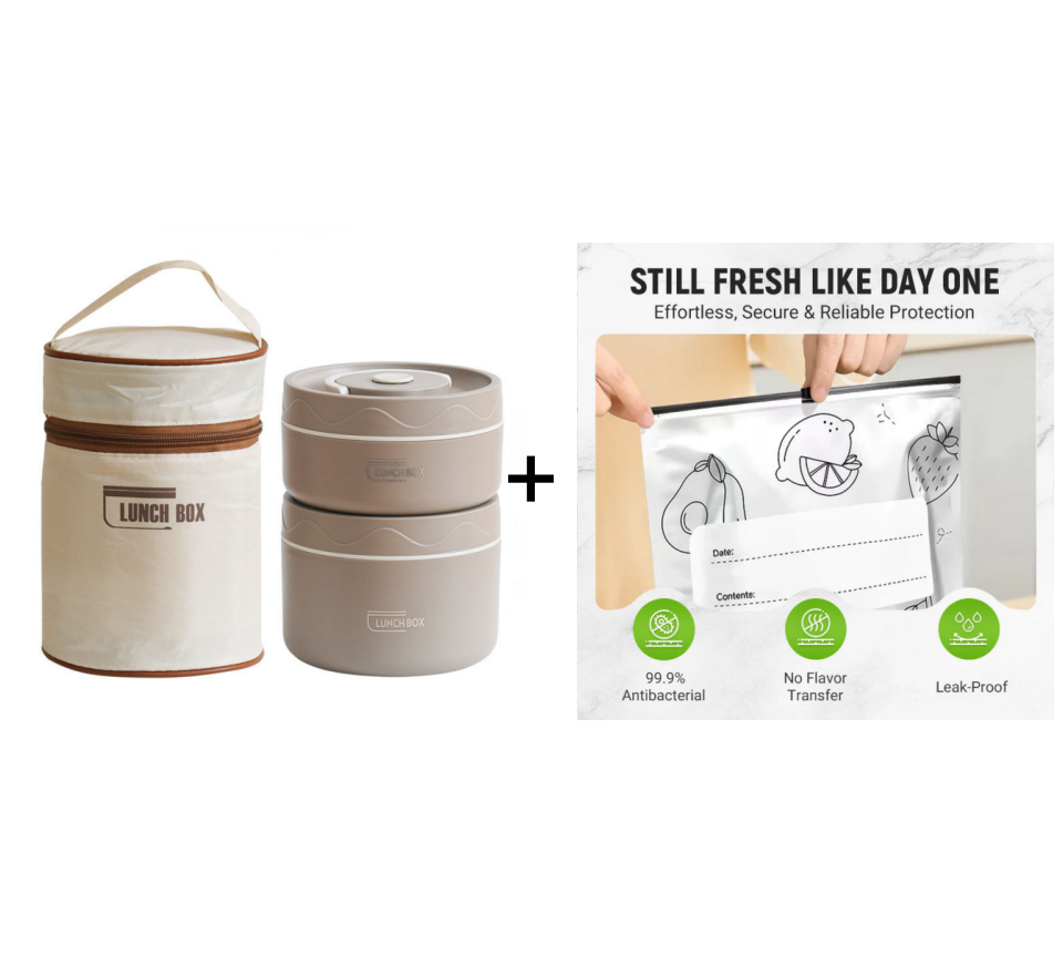 🎁Hot SALE 50% OFF🔥Microwaveable Stainless Steel Insulated Lunch Box Set