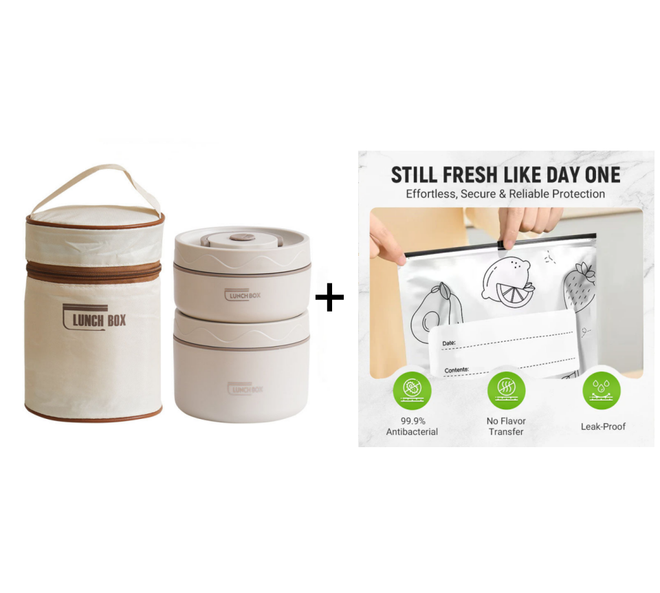 🎁Hot SALE 50% OFF🔥Microwaveable Stainless Steel Insulated Lunch Box Set