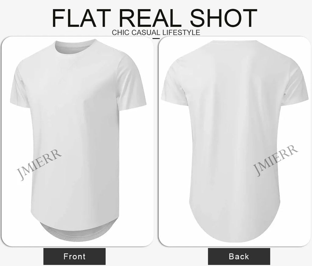 JMIERR Mens 3 Pack Cotton Hipster Hip Hop Longline Crewneck T-Shirt