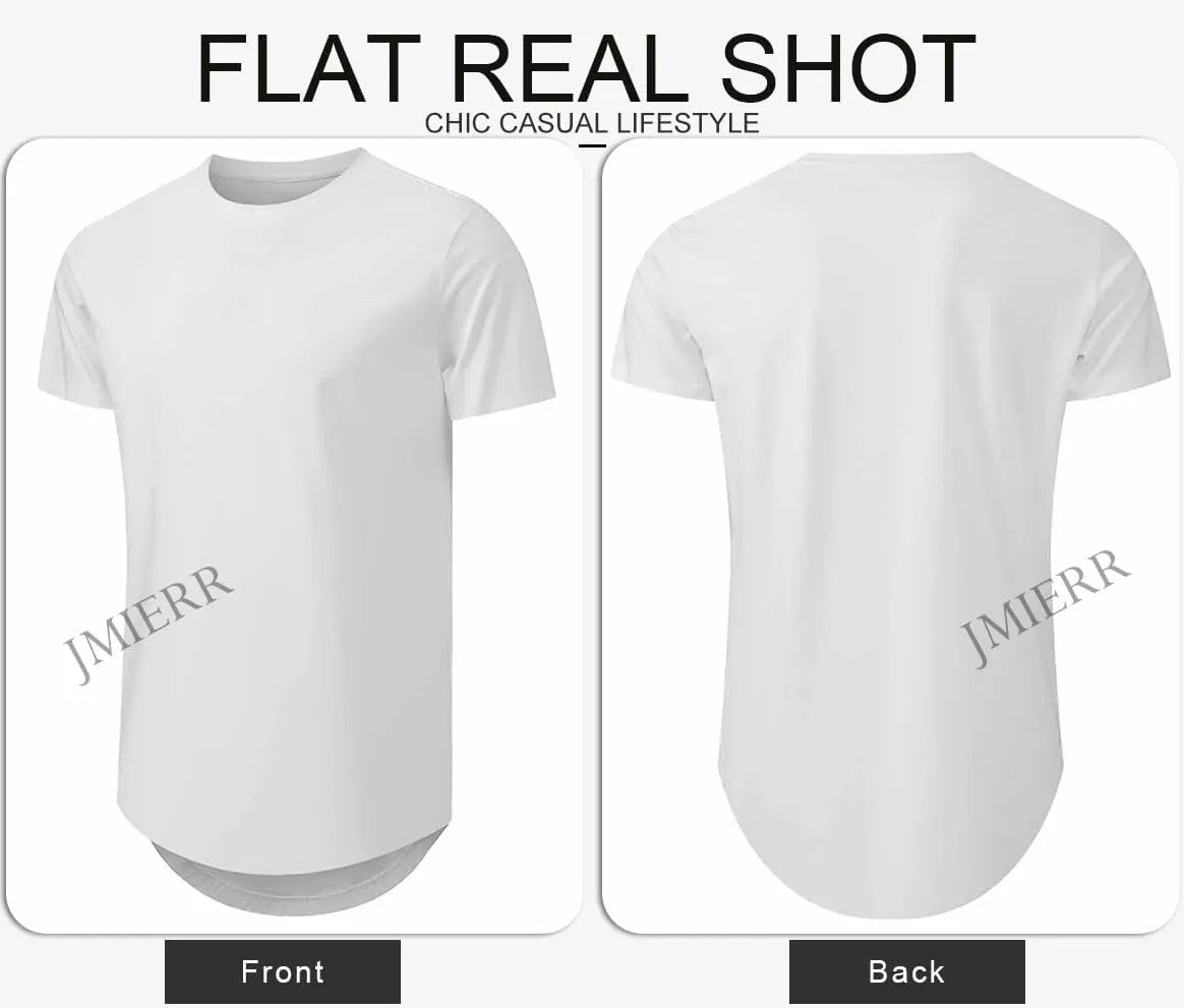 JMIERR Mens 3 Pack Cotton Hipster Hip Hop Longline Crewneck T-Shirt