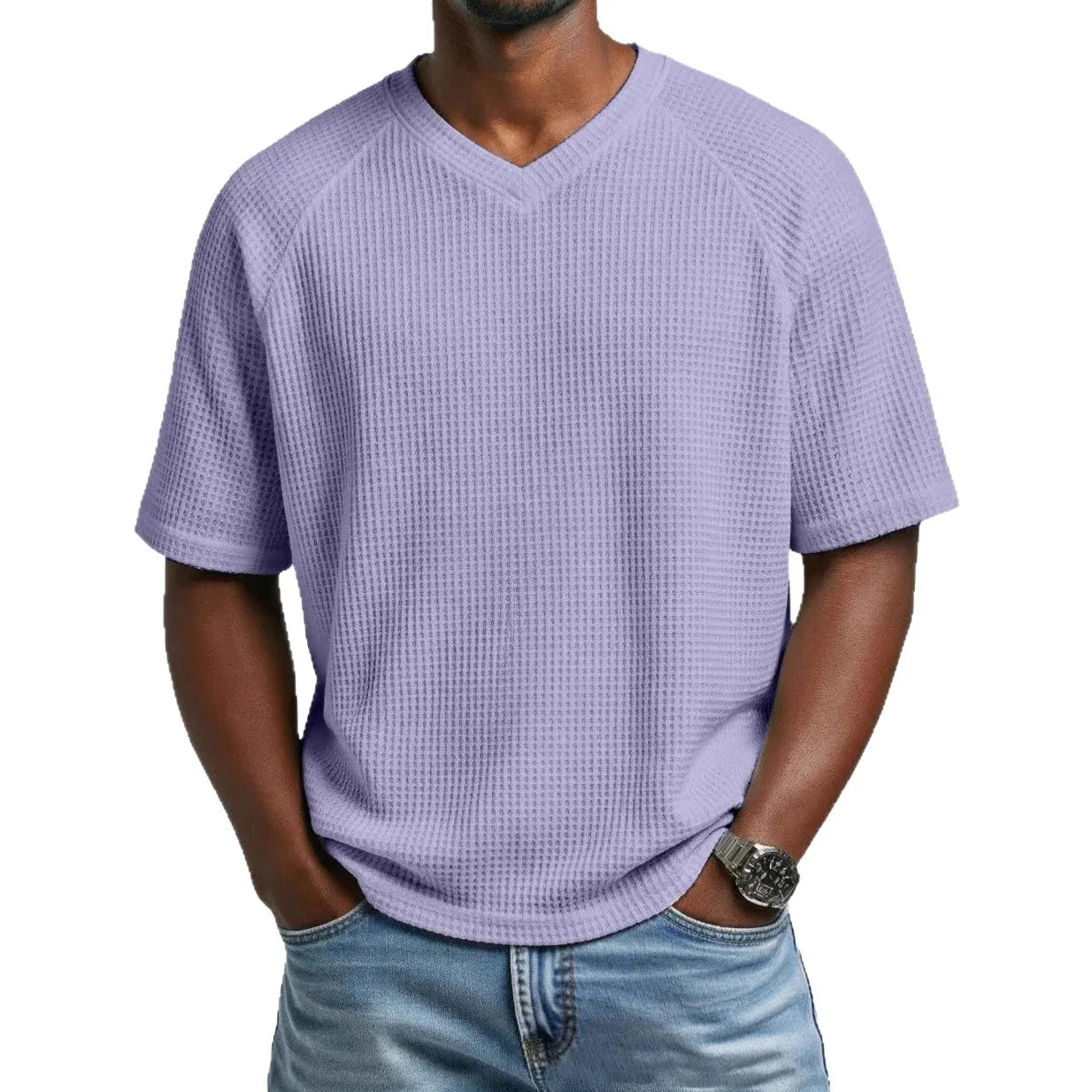 Fashion V-neck short-sleeved shirt