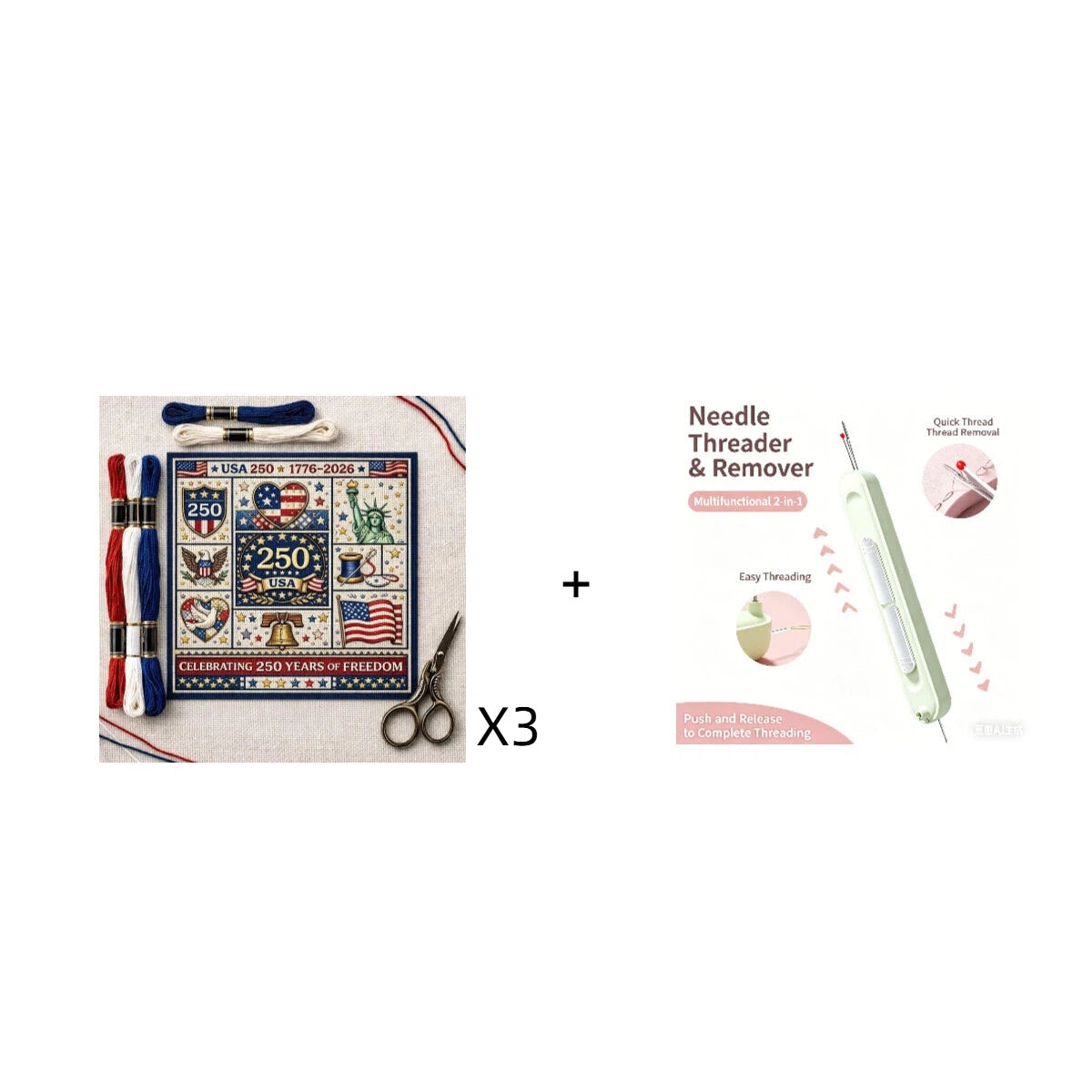 🎁Hot sale🧵USA 250th Anniversary Commemorative Cross Stitch Kit