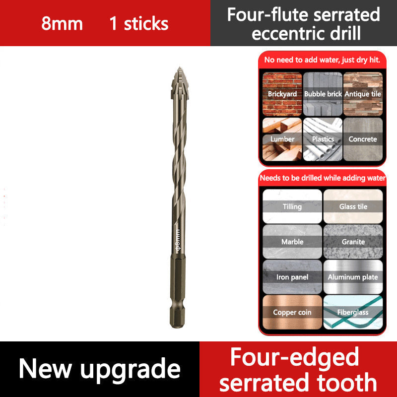 🏆Flash Sale⚡ 50K+ SOLD! 💥High-Strength 4-Flute Serrated Eccentric Drill Bit Kit