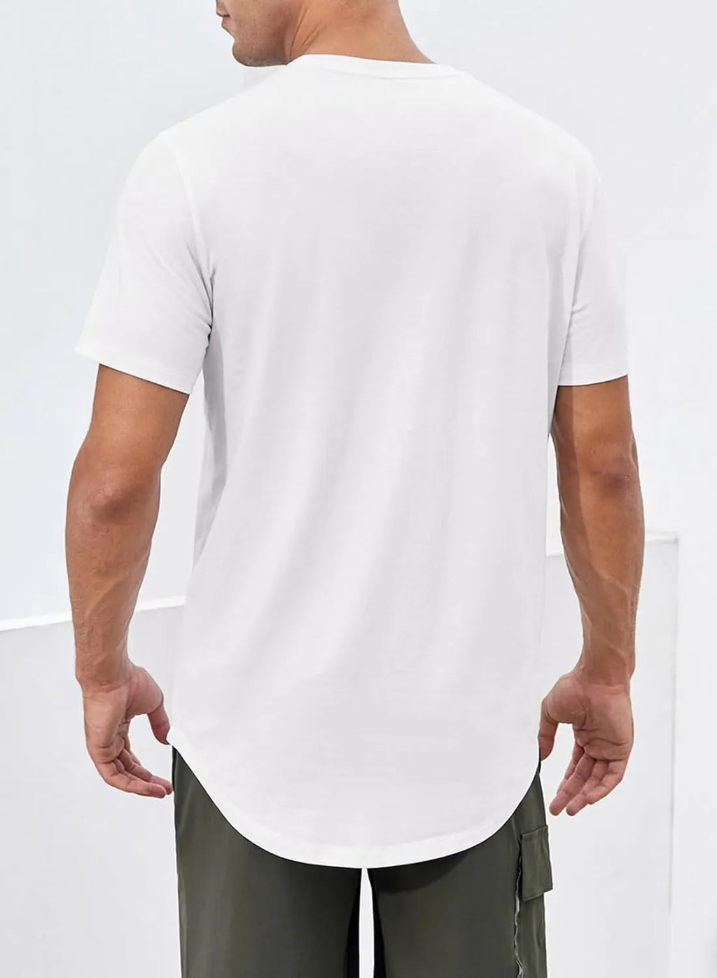 JMIERR Mens 3 Pack Cotton Hipster Hip Hop Longline Crewneck T-Shirt