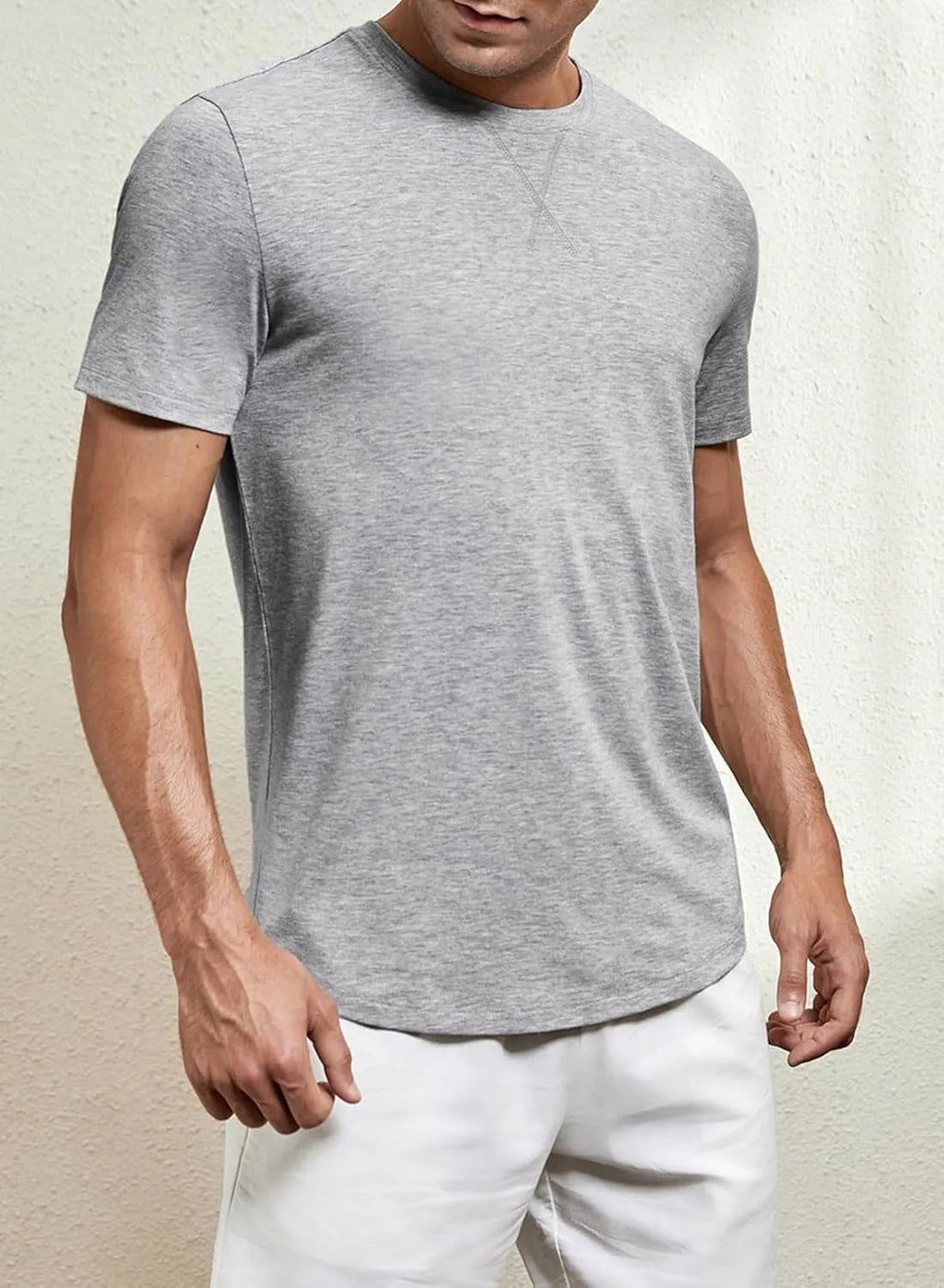 JMIERR Mens 3 Pack Cotton Hipster Hip Hop Longline Crewneck T-Shirt