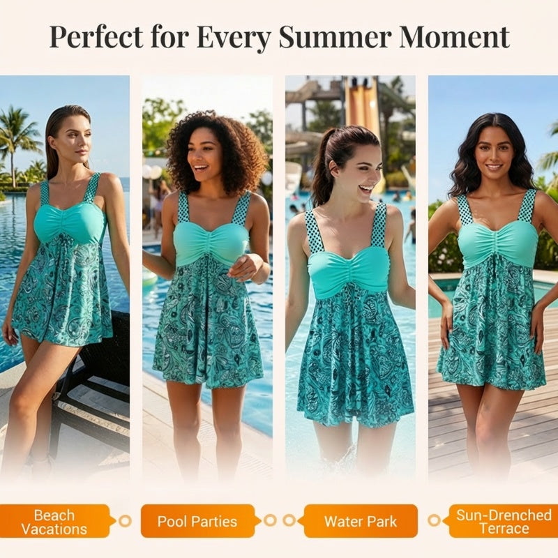 🏆Limited Time 60% Off! 💥👙Strap Top & Fitted Swim Shorts Separable Swimsuit 