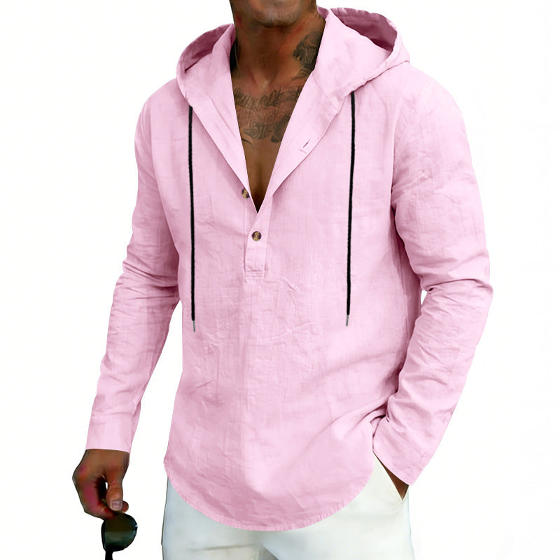2026 Casual Linen Hooded Long Sleeve Sweatshirt