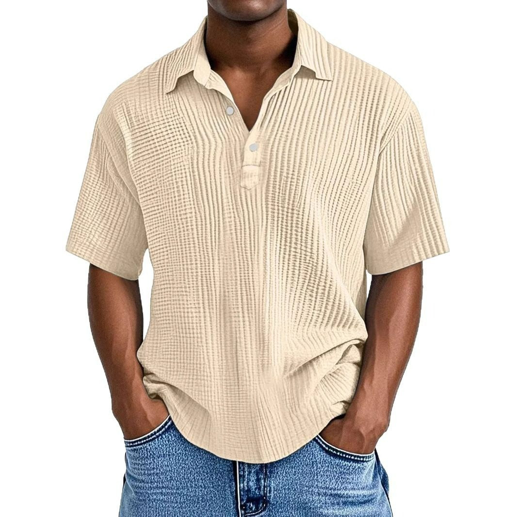 Men's Casual Comfort Textured Short Sleeve Shirt