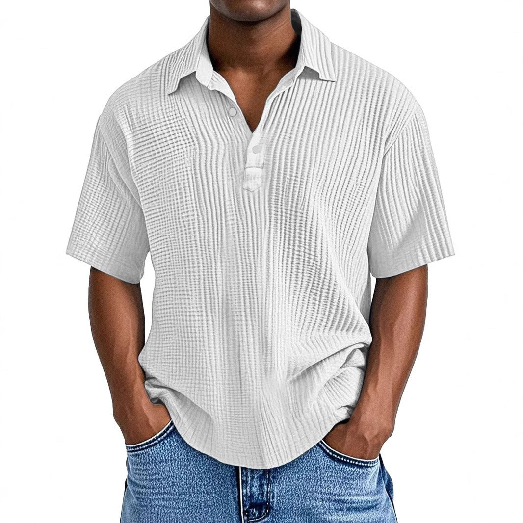 Men's Casual Comfort Textured Short Sleeve Shirt