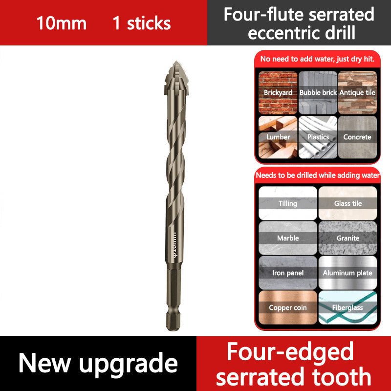 🏆Flash Sale⚡ 50K+ SOLD! 💥High-Strength 4-Flute Serrated Eccentric Drill Bit Kit