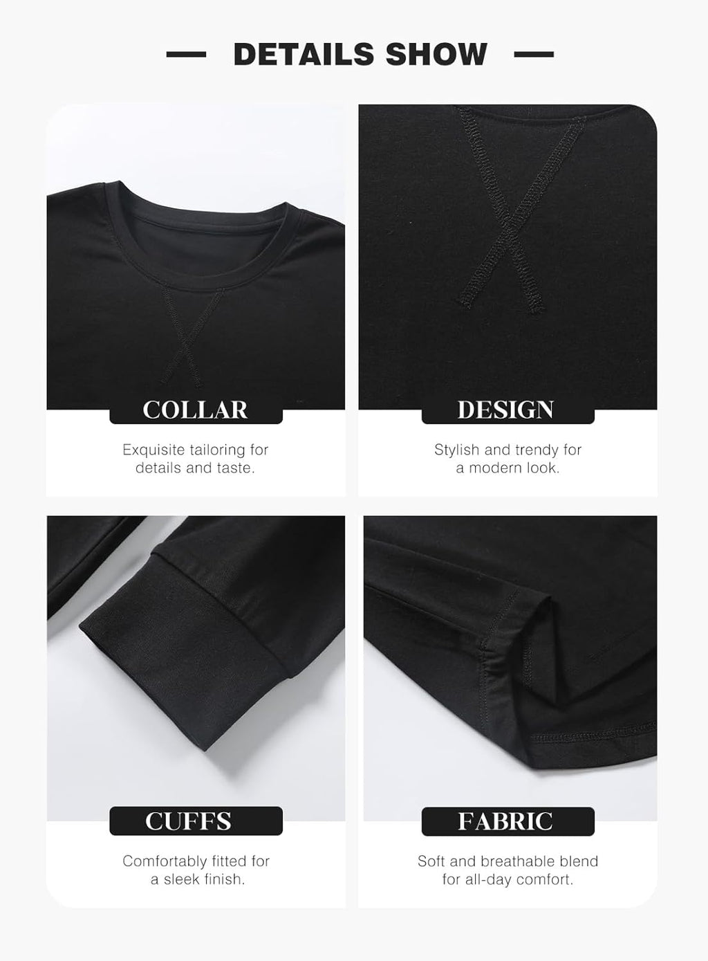 JMIERR Mens 3 Pack Cotton Hipster Hip Hop Longline Crewneck T-Shirt