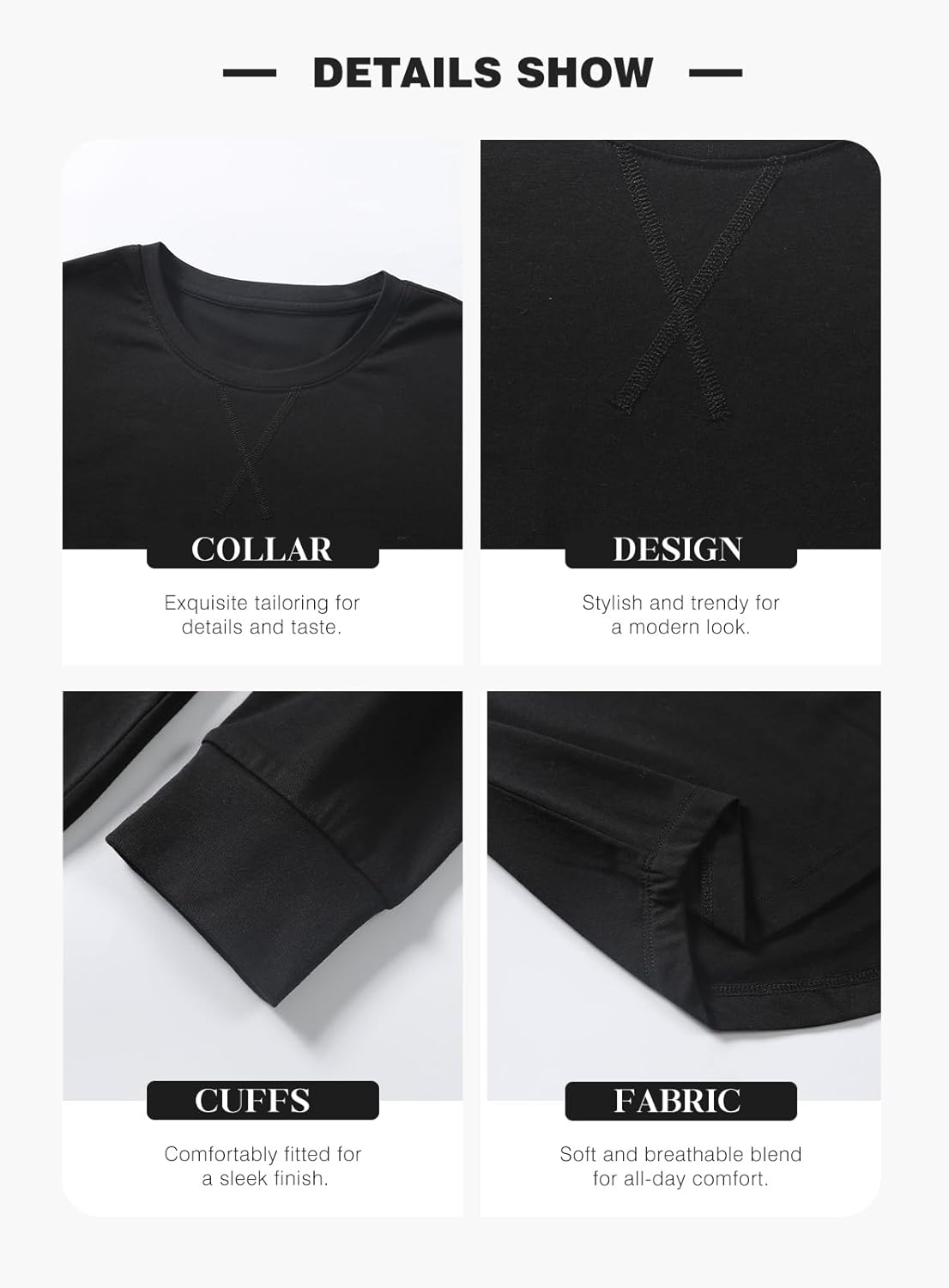 JMIERR Mens 3 Pack Cotton Hipster Hip Hop Longline Crewneck T-Shirt
