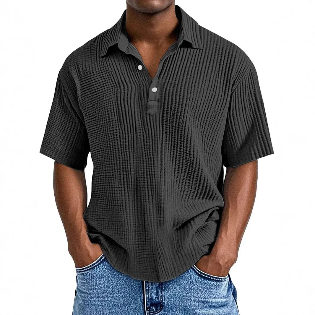 Men's Casual Comfort Textured Short Sleeve Shirt