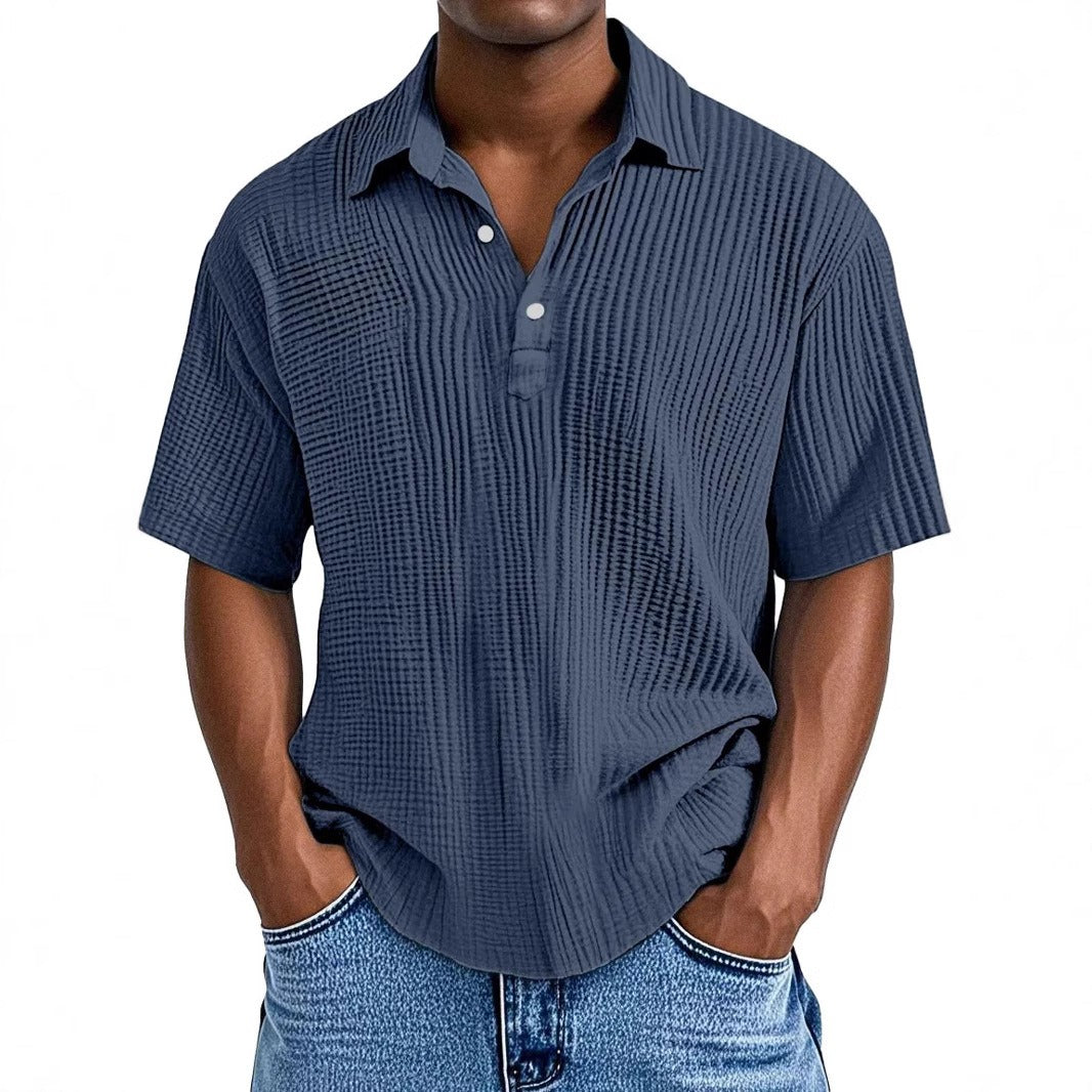 Men's Casual Comfort Textured Short Sleeve Shirt