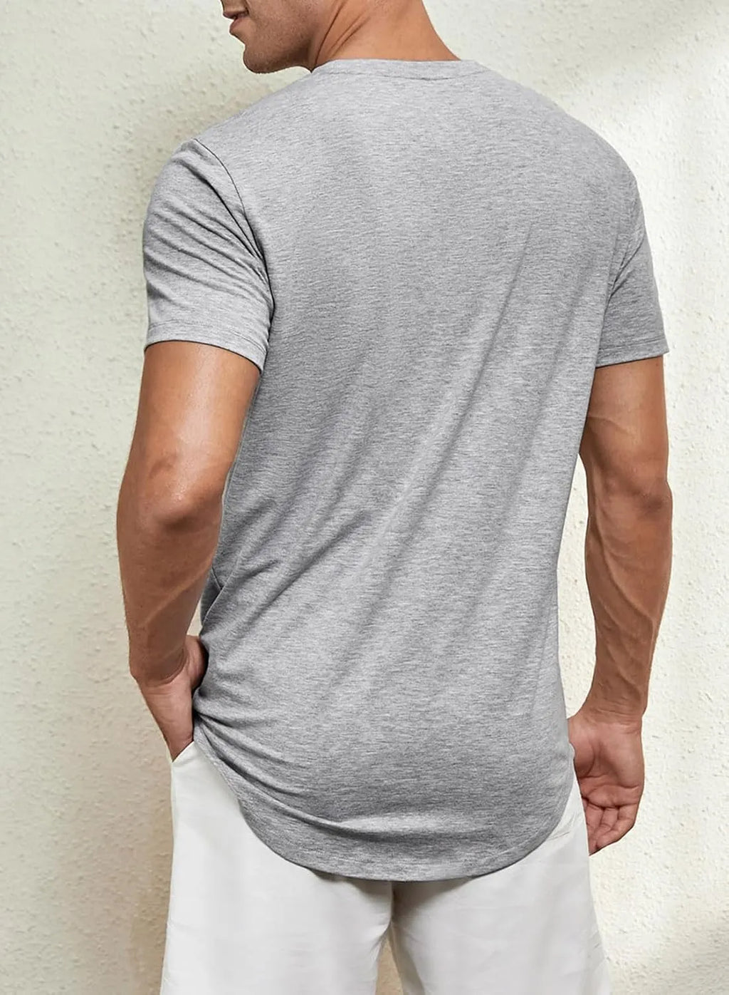 JMIERR Mens 3 Pack Cotton Hipster Hip Hop Longline Crewneck T-Shirt