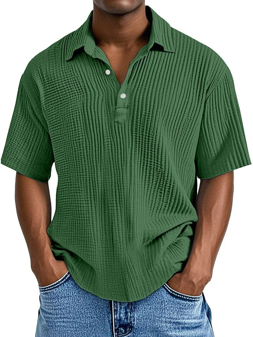 Men's Casual Comfort Textured Short Sleeve Shirt