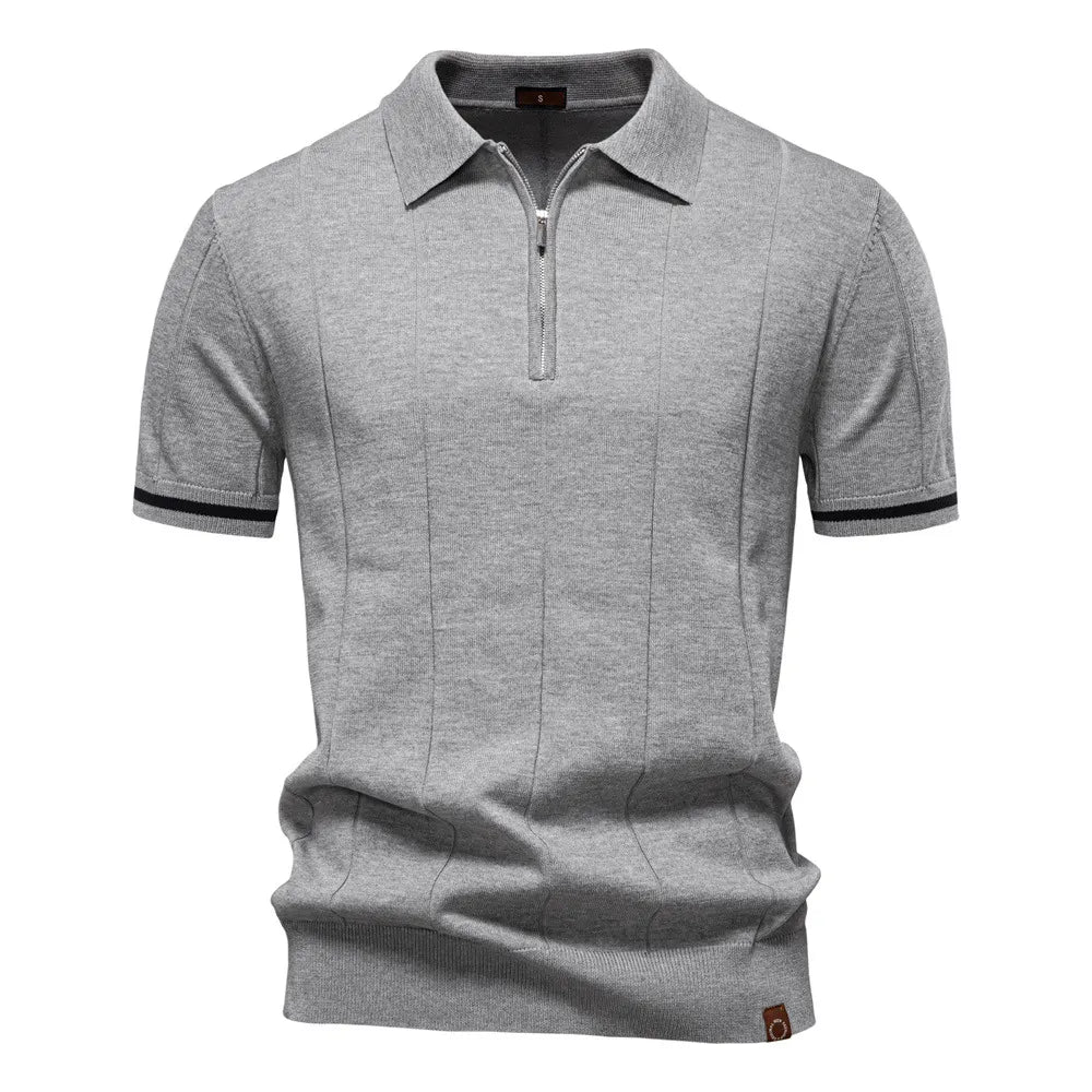 Men's 2025 Summer Business Casual Embroidery Printed Knitted Polo T-Shirt