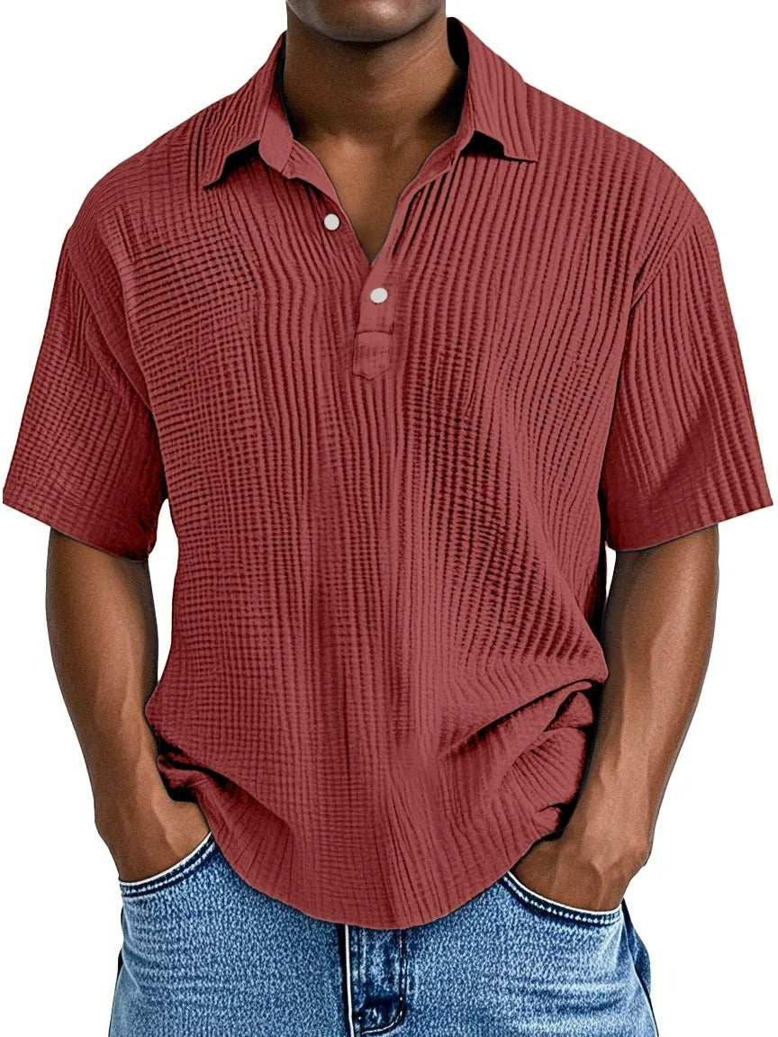 Men's Casual Comfort Textured Short Sleeve Shirt