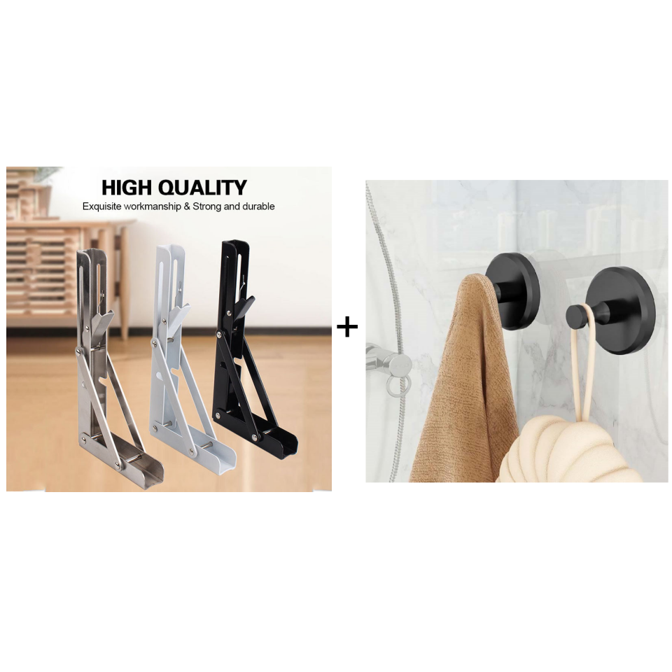 🛋️ 49% OFF NOW! 📚 Instant Fold Multi-Use Bracket – Declutter Kitchen/Study, Space-Saving & Sturdy Organizer in Seconds ✨