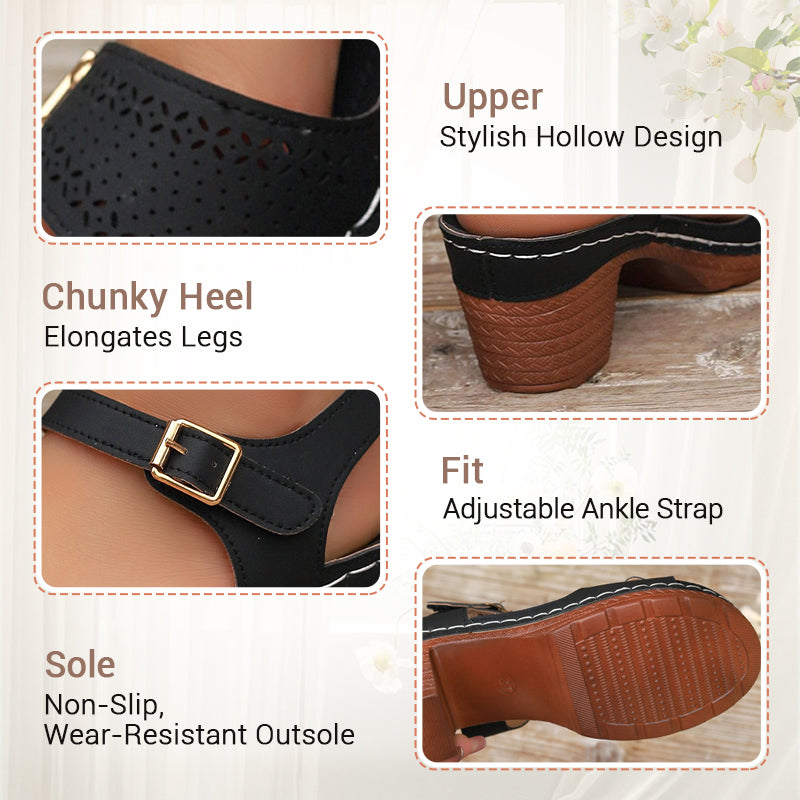 🌸NEW HOT SALE 50% OFF✨Women's Chunky Heel Ankle Strap Sandals