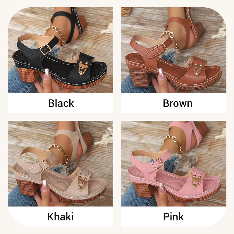 🌸NEW HOT SALE 50% OFF✨Women's Chunky Heel Ankle Strap Sandals