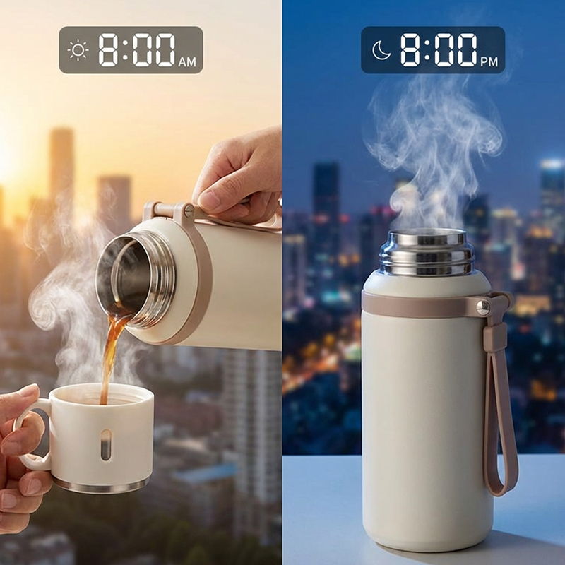 📢📢50% OFF!!⏰Stainless Steel Vacuum-Insulated Bottle with Lidded Cup