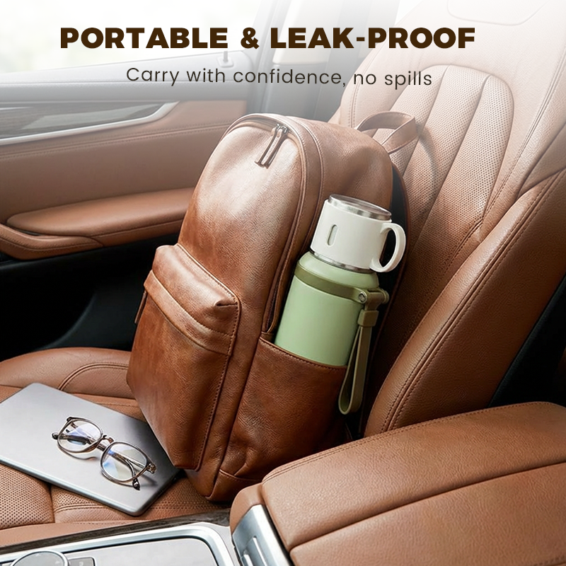 📢📢50% OFF!!⏰Stainless Steel Vacuum-Insulated Bottle with Lidded Cup