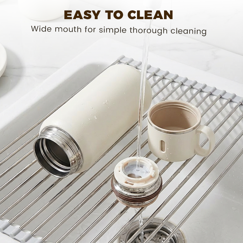 📢📢50% OFF!!⏰Stainless Steel Vacuum-Insulated Bottle with Lidded Cup