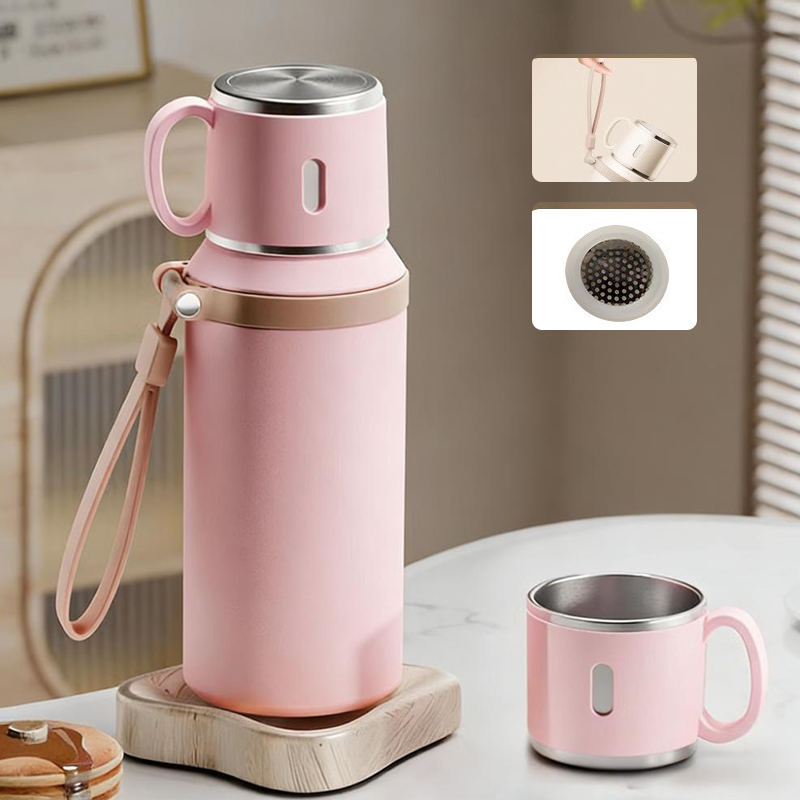 📢📢50% OFF!!⏰Stainless Steel Vacuum-Insulated Bottle with Lidded Cup