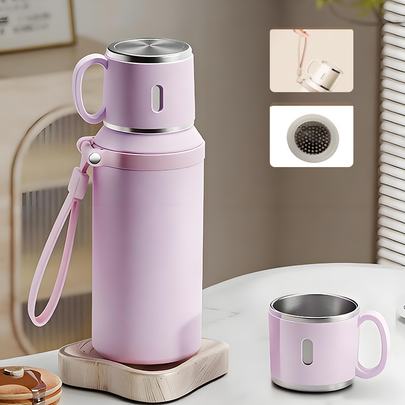 📢📢50% OFF!!⏰Stainless Steel Vacuum-Insulated Bottle with Lidded Cup