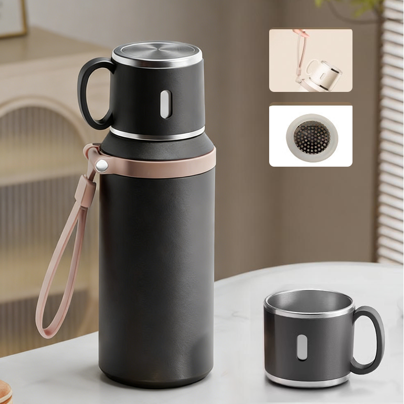 📢📢50% OFF!!⏰Stainless Steel Vacuum-Insulated Bottle with Lidded Cup