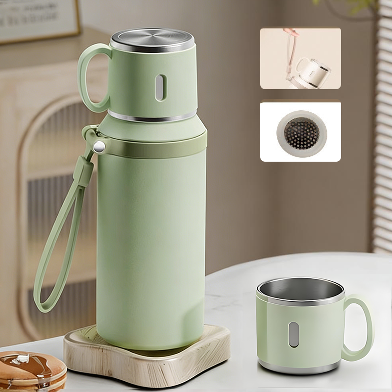 📢📢50% OFF!!⏰Stainless Steel Vacuum-Insulated Bottle with Lidded Cup