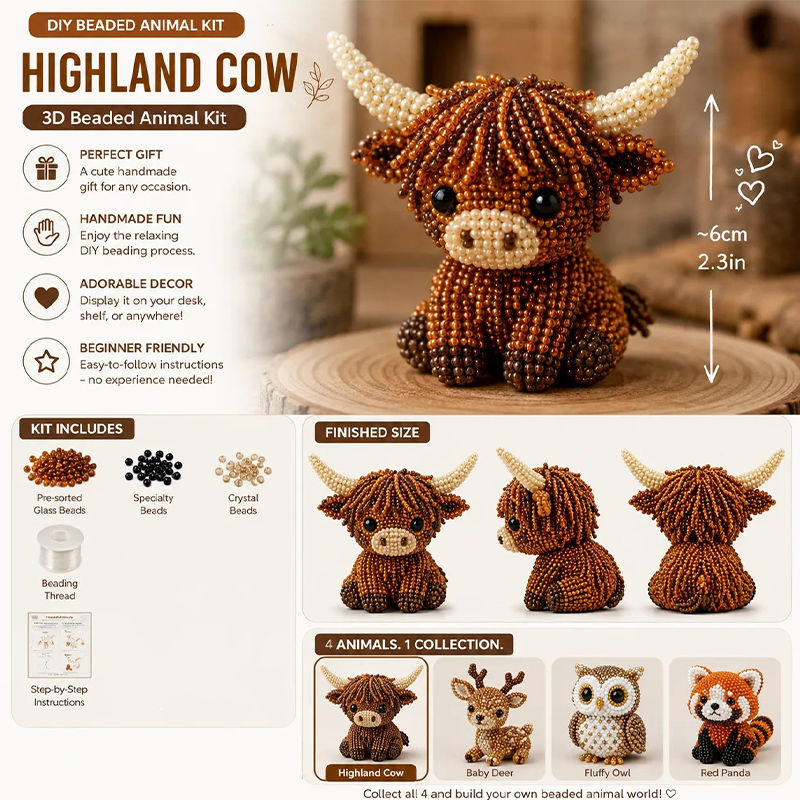 🎁 Hot Sale 49% OFF 🔥3D Beaded Animal DIY Craft Kit